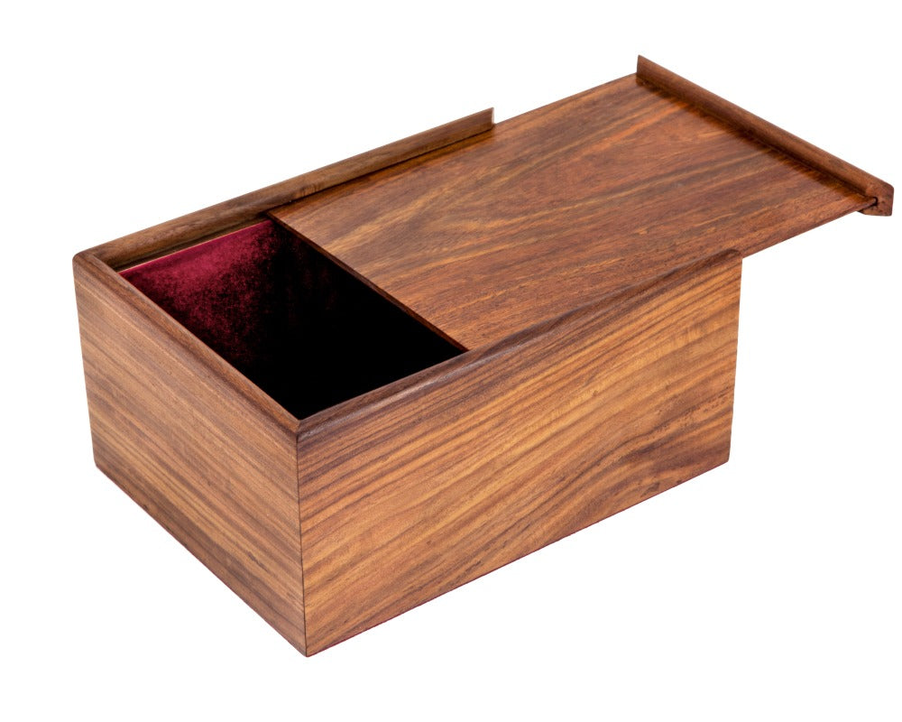 Boîte en Bois pour Pièces d'Échecs avec Couvercle Coulissant – Grande Taille