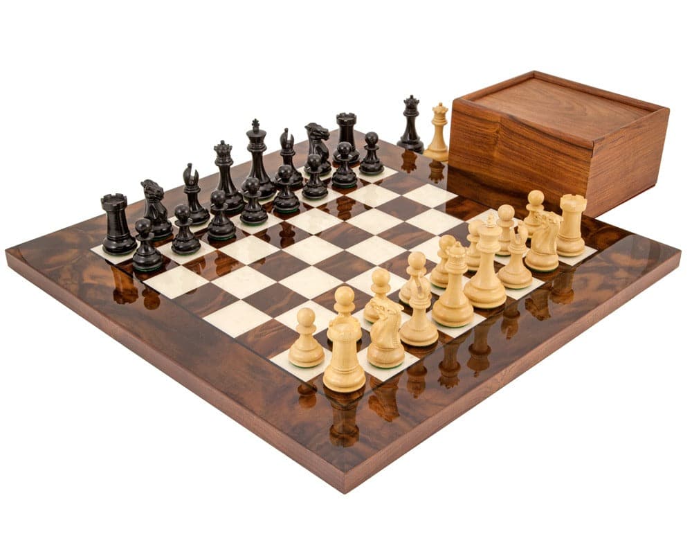 Large antique Régence chess set