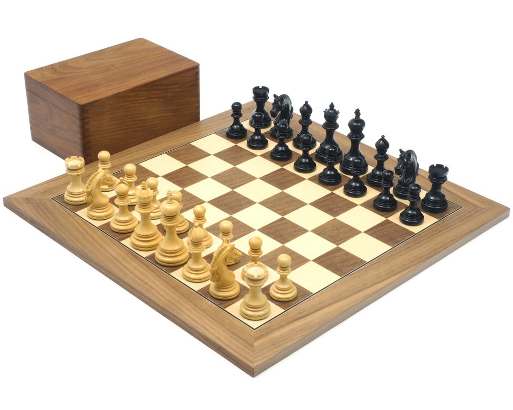 Le jeu d'échecs de luxe Garvi en ébène et noyer