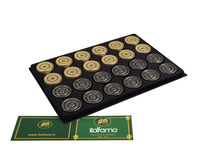 Luxury Zinc Draught Stone Set by Italfama on display with green packaging cards