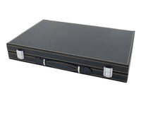 Ensemble de backgammon pliable Italfama en similicuir noir et beige