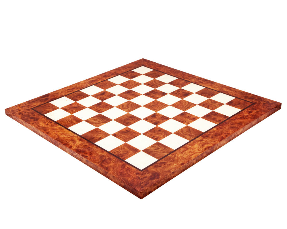 23.6 Inch Briarwood and Elmwood Luxury Chess Board (Échiquier de luxe en bois de Briar et d'Elmwood)