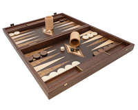 Jeu de Backgammon Manopoulos en wengé et loupe de noyer