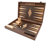 Jeu de Backgammon Manopoulos en wengé et loupe de noyer