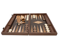 Jeu de Backgammon Manopoulos en wengé et loupe de noyer