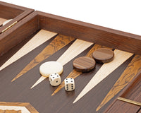 Jeu de Backgammon Manopoulos en wengé et loupe de noyer