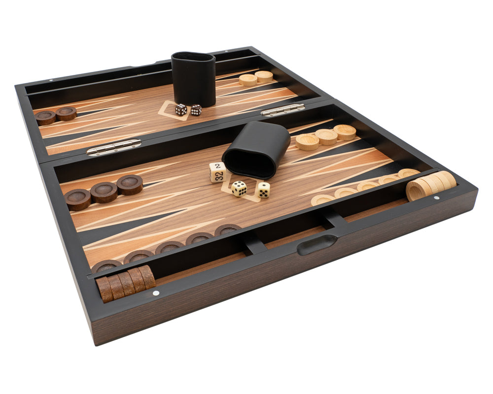Italfama Jeu de backgammon pliant en bois avec sac de protection