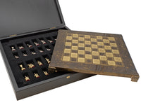 Manopoulos Jeu d’échecs en métal Armée gréco-romaine avec coffret de rangement en bois pour pièces d’échecs - Petit