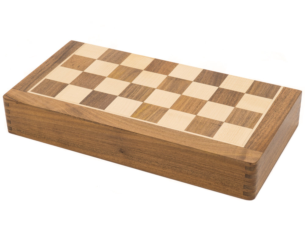 Jeu d'échecs de luxe en bois dur pliant de voyage 14 pouces - magnétique