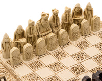 Jeu d'échecs celtique compact « Île de Lewis » 22,9 cm, couleur ivoire