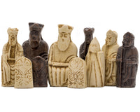 Jeu d'échecs celtique compact « Île de Lewis » 22,9 cm, couleur ivoire