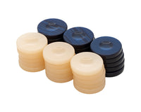 Pions de backgammon de luxe bleu et ivoire 36 mm