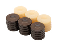 Pions de Backgammon Deluxe Marron et Ivoire 36 mm