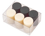 Pierres de backgammon plates en acrylique nacré noir et ivoire 26mm