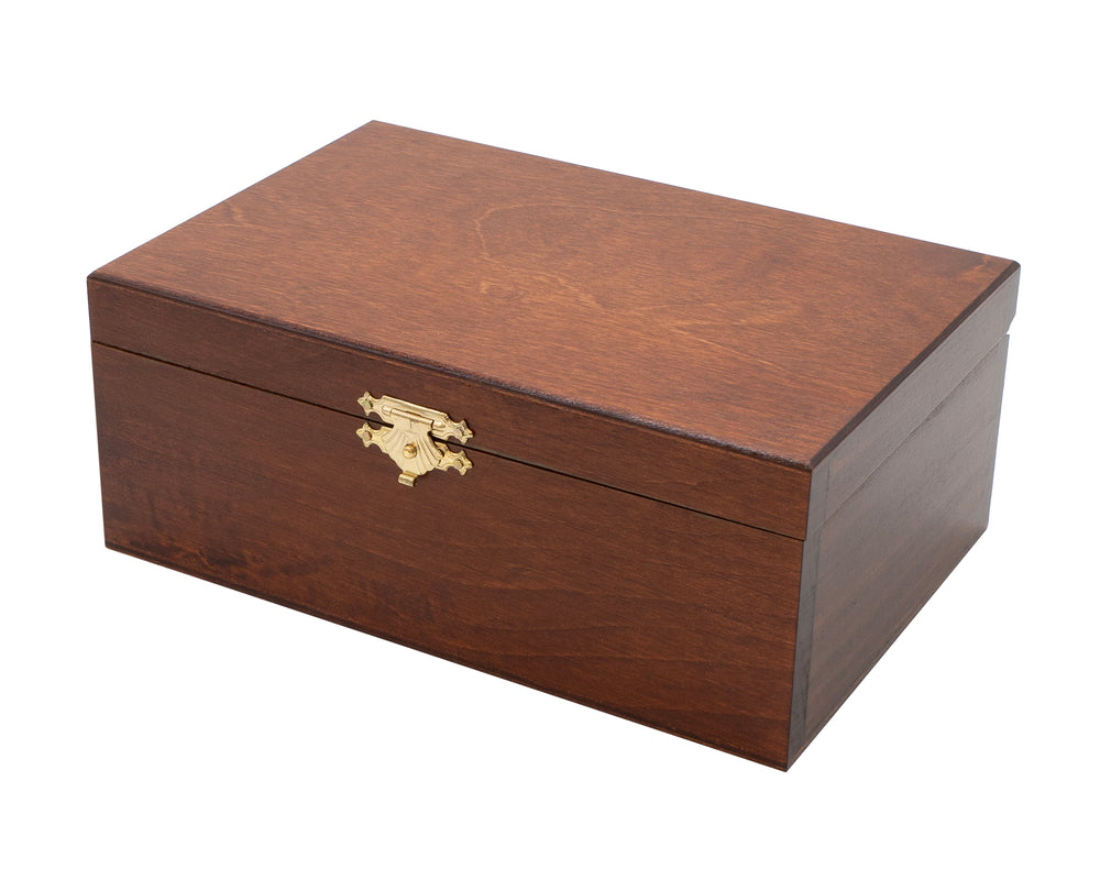 Boîtier Numéro 5 en Bois de Bouleau pour Pièces d'Échecs – Foncé