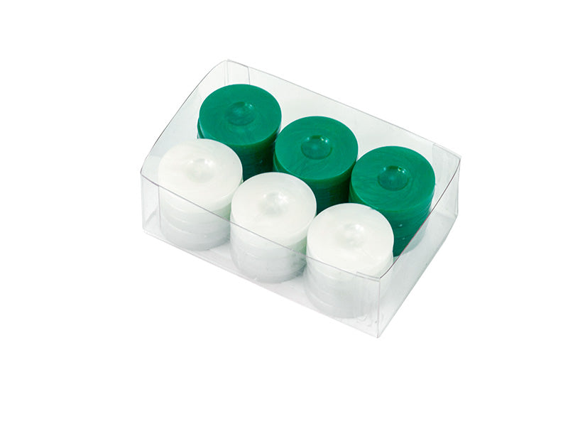 Pierres de backgammon de valeur en vert et blanc