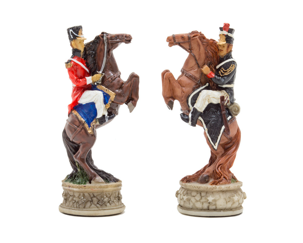 Pièces d'échecs à thème de la bataille de Waterloo peintes à la main par Italfama