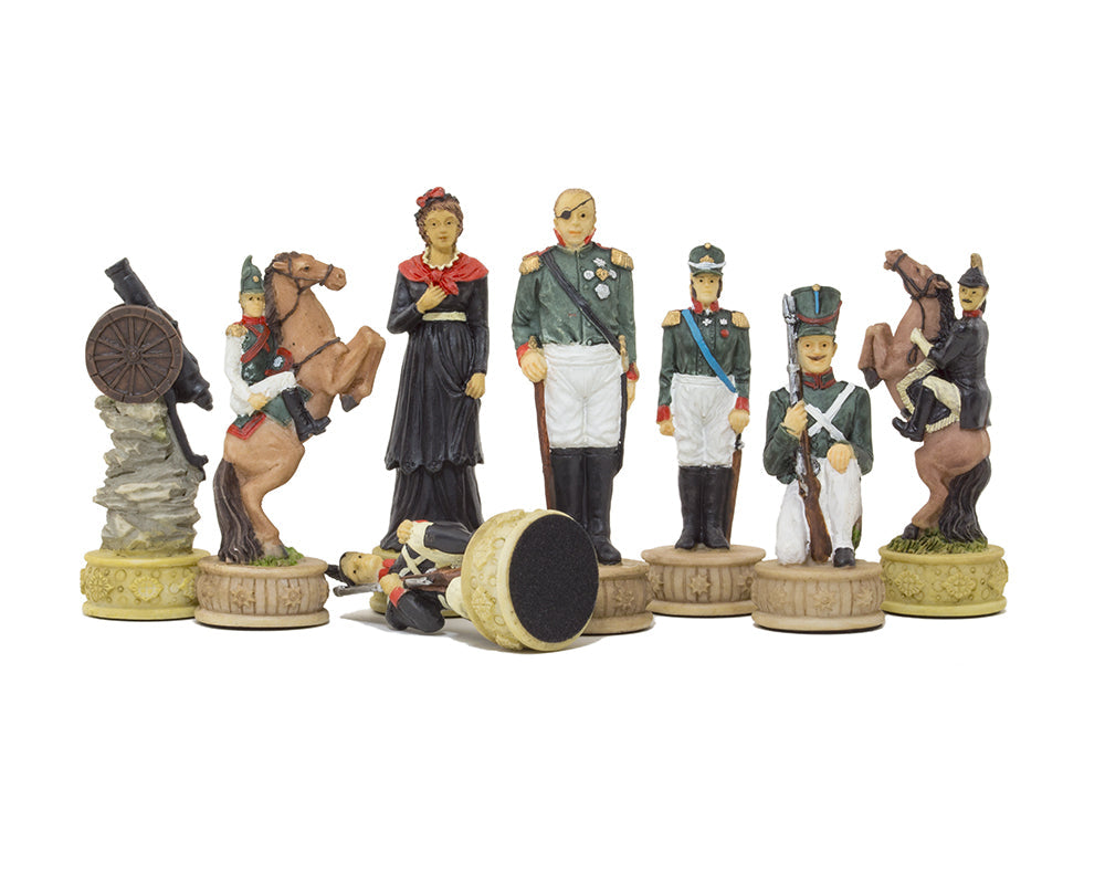 Les pièces d'échecs Napoléon contre les Russes peintes à la main par Italfama