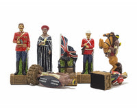 Pièces d’échecs thématiques « Britanniques contre Zoulous », peintes à la main par Italfama