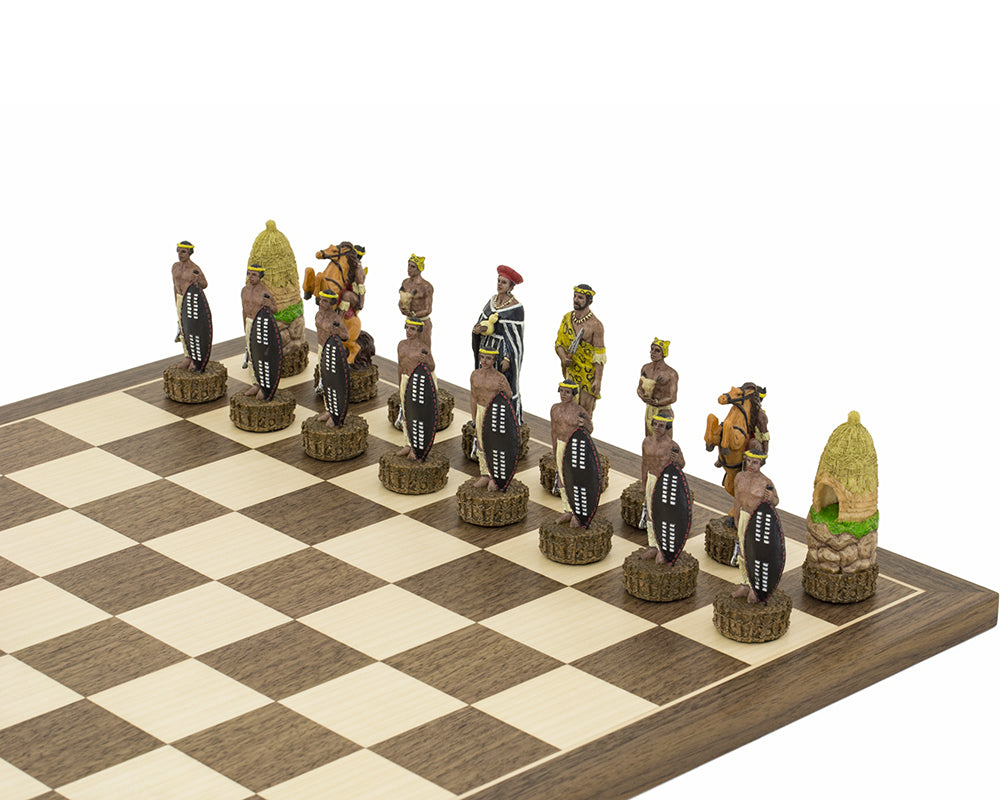 Les Britanniques contre les Zoulous Pièces d'échecs peintes à la main par Italafama
