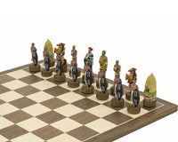 Pièces d’échecs thématiques « Britanniques contre Zoulous », peintes à la main par Italfama