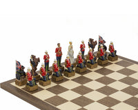 Pièces d’échecs thématiques « Britanniques contre Zoulous », peintes à la main par Italfama