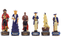 Pièces d’échecs à thème Pirates vs Marine, peintes à la main par Italfama