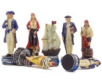Pièces d’échecs à thème Pirates vs Marine, peintes à la main par Italfama