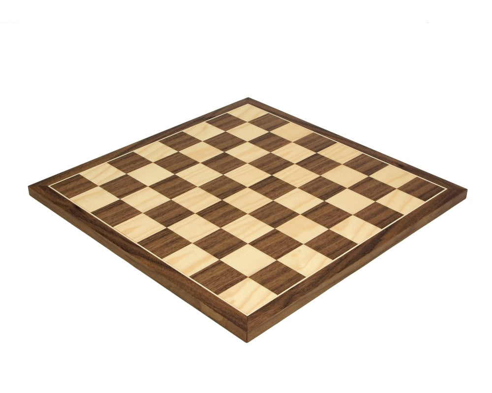 17.75 Inch Walnut and Maple Chess Board with 1.97 Inch Squares, Crafted in Spain by Rechapados Ferrer S.A.