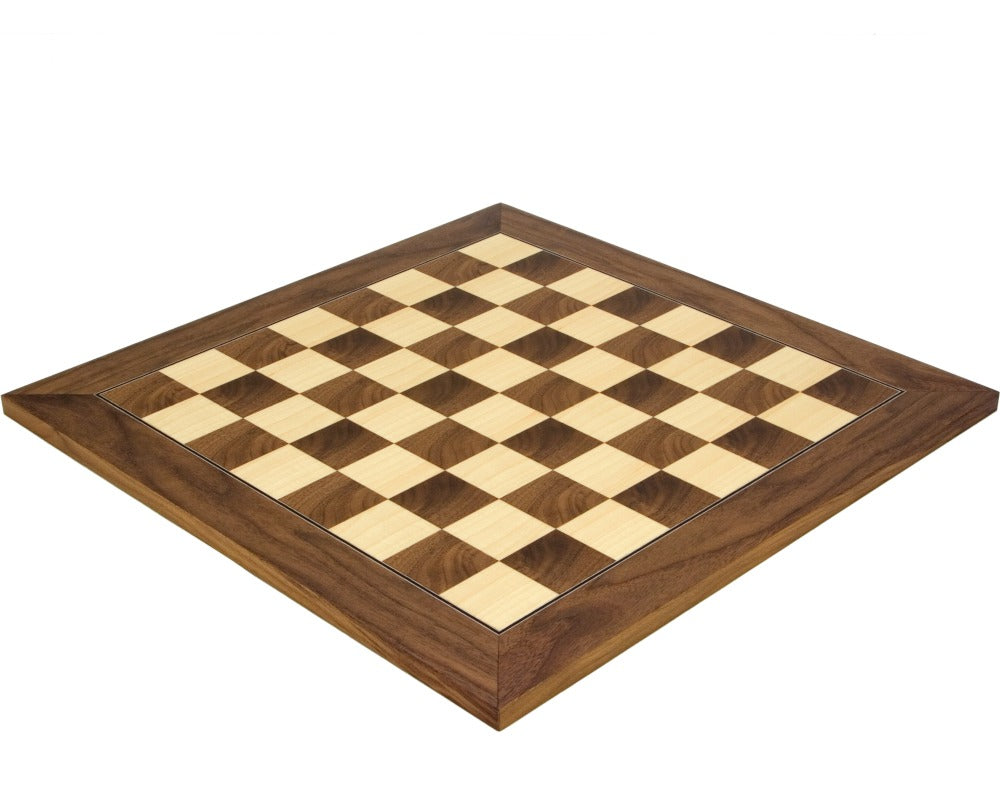 17.75 Inch Walnut and Maple Deluxe Chess Board with 1.75 Inch Squares, Crafted in Spain by Rechapados Ferrer S.A.