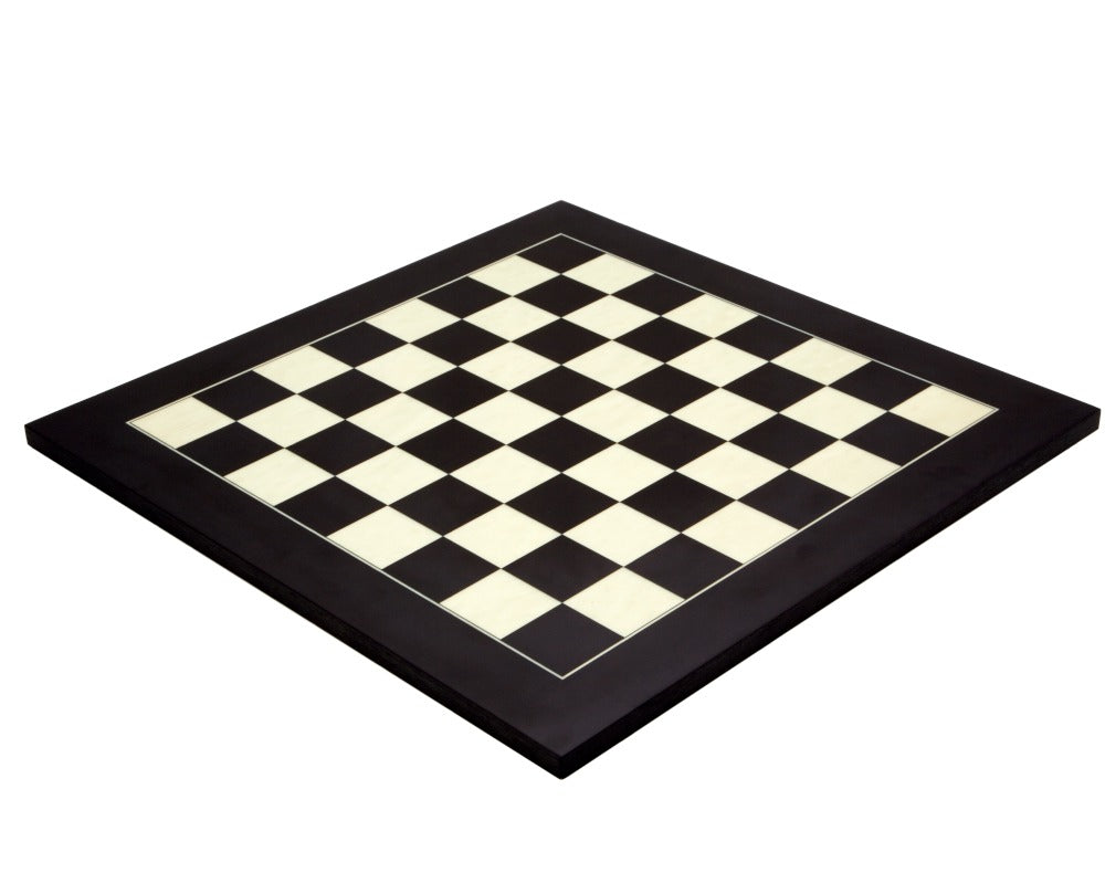 17.75 inch black and maple deluxe chess board with contemporary design and clean lines by Rechapados Ferrer S.A. of Spain.