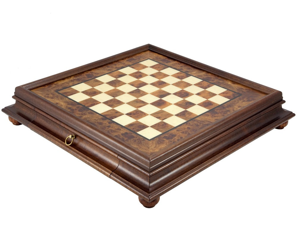 20.6 Inch Briarwood and Elm Cabinet d'échecs avec tiroir