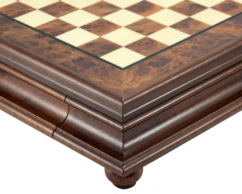 20.6 Inch Briarwood and Elm Cabinet d'échecs avec tiroir