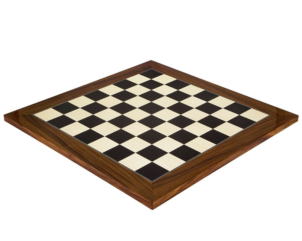21.7 Inch Black Anegre and Palisander Deluxe Chess Board