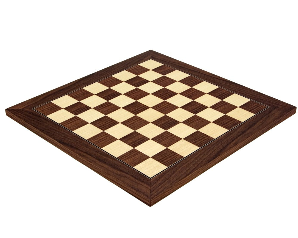 17.75 Inch Montgoy Palisander and Maple Deluxe Chess Board with 1.75 Inch Squares Crafted in Spain