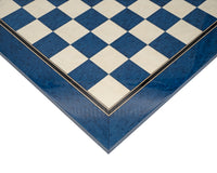 Échiquier laqué bleu de luxe en érable — 50 cm