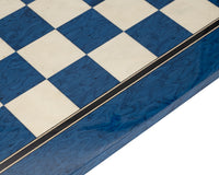 Échiquier laqué bleu de luxe en érable — 50 cm