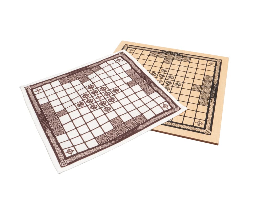 The Viking Game Board crafted with high-quality Sycamore veneer, screen printed, 12 inch board by Rechapados Ferrer S.A. for The Regency Chess Co.