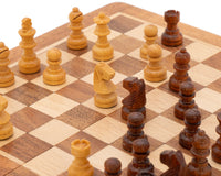 Ensemble d'Échecs de Voyage Deluxe Pliable en Bois Massif 19 cm - Magnétique
