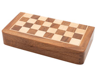 Jeu d’échecs de voyage pliable et magnétique en bois noble de luxe 25 cm