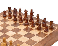 Jeu d’échecs de voyage pliable et magnétique en bois noble de luxe 25 cm