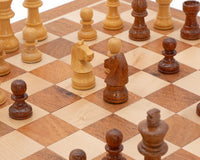 Jeu d’échecs de voyage pliant, magnétique, en bois massif — 30 cm, de luxe