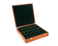Coffret de rangement de luxe pour pièces d’échecs à compartiments, en loupe de bois de racine — 43 cm