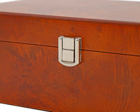 Coffret de rangement pour pièces d’échecs en bois de racine (loupe) avec couvercle à charnières - Petit