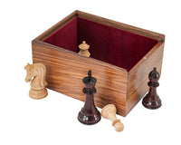 Coffret de rangement en bois pour pièces d’échecs à couvercle coulissant - grand