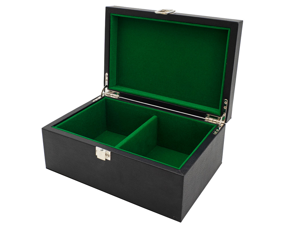 Étui en Similicuir Noir pour Pièces d'Échecs