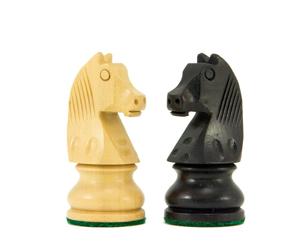 Cavalier à tête basse Ebonised Staunton Chess Pieces 3 Inches