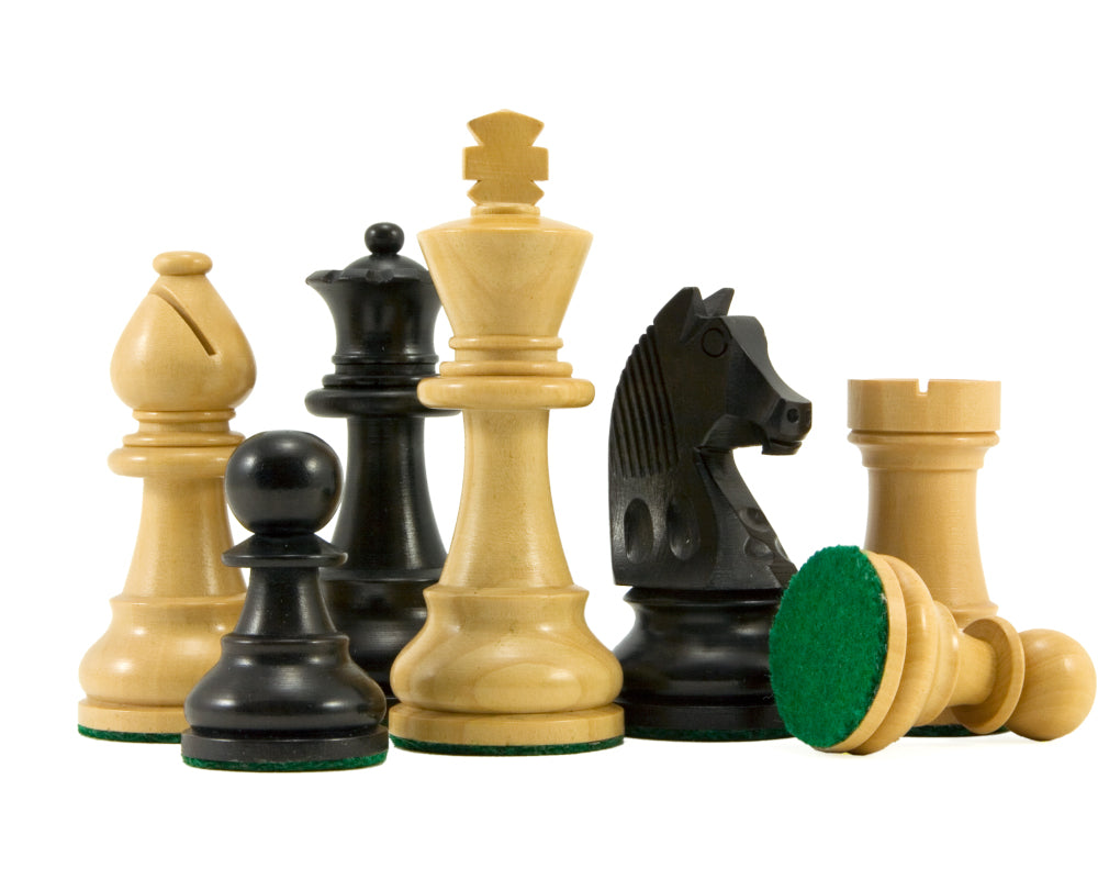 Pièces d'échecs Staunton Ebonised Down Head Knight 3.25 Inches