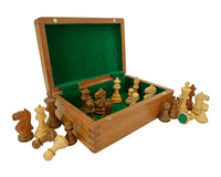 Pièces d’échecs Staunton Fierce Knight Sheesham - 7,6 cm - Comprend un coffret de rangement pour pièces d’échecs en bois foncé