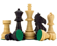 Emerald Series Ebonised Boxwood Chess Pieces 3.25 Inches with Green Felt Base